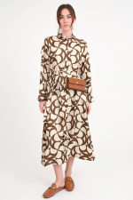 Seidenkleid ILEANA in Braun/Beige