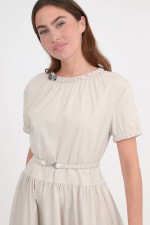 Midi-Kleid TERRY mit Schmucksteinen in Ecru