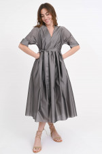 Kleid VIOLA mit ausgestelltem Rock in Silbergrau