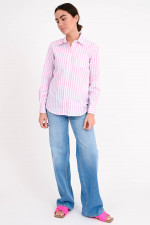 Bluse ARMILLA in Weiß/Rosa gestreift