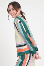 Seiden-Bluse FORMIA in Multicolor/Grün gemustert