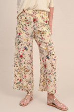 Seidenhose GRADARA mit Blumenprint Multicolor