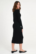 Midi-Strickkleid in Schwarz