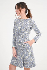 Gemustertes Kleid RAMPUR in Flieder/Creme