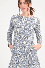 Gemustertes Kleid RAMPUR in Flieder/Creme