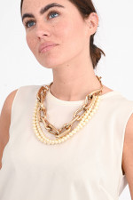 Halskette mit Doppelmotiv in Gold