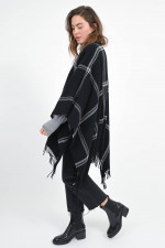 Woll-Cashmere-Cape/Poncho GARDA in Schwarz