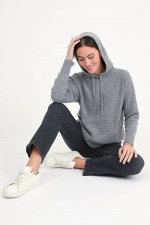 Hoodie SCENICO aus Woll-Cashmere-Mix in Dunkelgrau