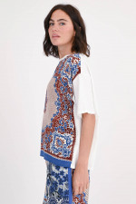 T-Shirt MALAGA mit Mosaikmuster in Multicolor