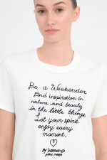 T-Shirt ARA mit Schriftzug in Weiß