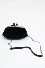 Pouch-Tasche aus Samt in Schwarz