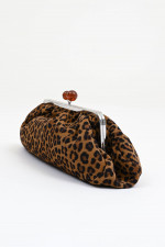 Pouch-Tasche mit Leo-Optik in Braun/Schwarz