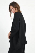 Asymmetrisches Langarm-Oberteil in Schwarz