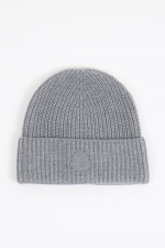 Cashmere Mütze mit Logo in Grau