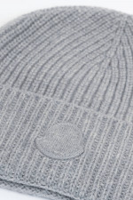 Cashmere Mütze mit Logo in Grau