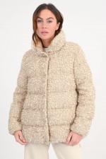 Jacke COCHEVISSE in Boucle-Optik in Gold/Weiß