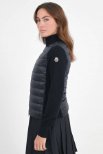 Hybrid Strickjacke mit Stehkragen in Midnight