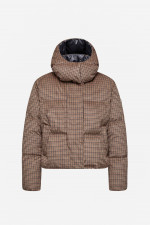 Daunenjacke QUIERZY mit Hahnentrittmuster in Braun