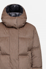 Daunenjacke QUIERZY mit Hahnentrittmuster in Braun