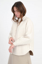 Wattierte Wendejacke/Hemd in Beige