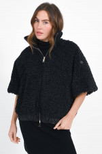 Wende-Cape-Jacke in Schwarz
