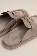 Pantolette BELL aus Wildleder in Taupe