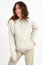 Sweatshirt mit Logo-Stitching in Salbeigrau