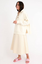 Hoodie mit Kapuze in Creme