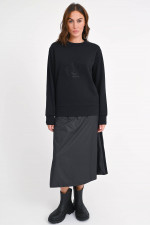 Sweatshirt mit Glitzerstein-Logo in Schwarz