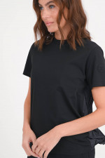 Shirt mit Plisseefalten in Schwarz