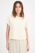 Bouclé-Top in Creme