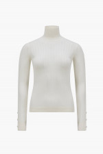Rollkragenpullover in Creme