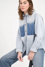 Oversize Jeanshemd in Hellblau