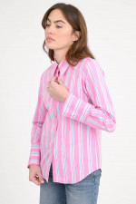Gestreifte Bluse in Pink/Weiß/Blau