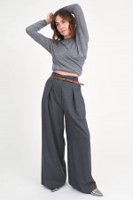 Wide-Leg Hose in Anthrazit
