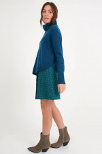 Mini Tweed Rock in Türkis