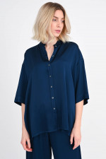Bluse aus Viskose in Dunkelblau