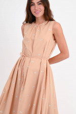 Midi-Kleid mit Pailetten in Beige