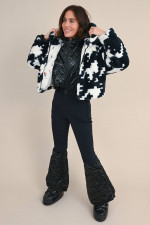 Faux Fur Jacke NOELLE in Navy/Weiß