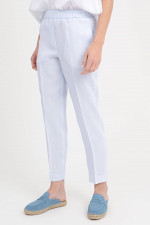 Schmale Leinenhose in Hellblau