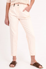 Jeans mit Bundfalten in Peach