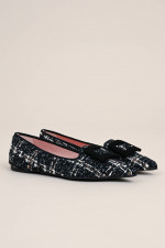 Tweed Ballerina in Schwarz