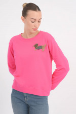 Sweatshirt mit Dackel-Detail in Pink