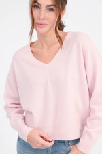 Cashmere Pullover mit V-Ausschnitt in Rosa