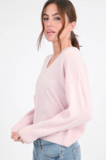 Cashmere Pullover mit V-Ausschnitt in Rosa
