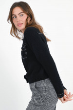 Jacke mit Kontrastnähten in Schwarz