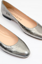 Ballerina ANNA mit runder Kappe in Silbermetallic