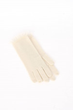 Kaschmir Strick-Handschuhe in Creme