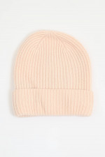 Kaschmir Rippstrick-Mütze in Rosa Pearl