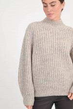 Strickpullover in Beige/Rosa meliert